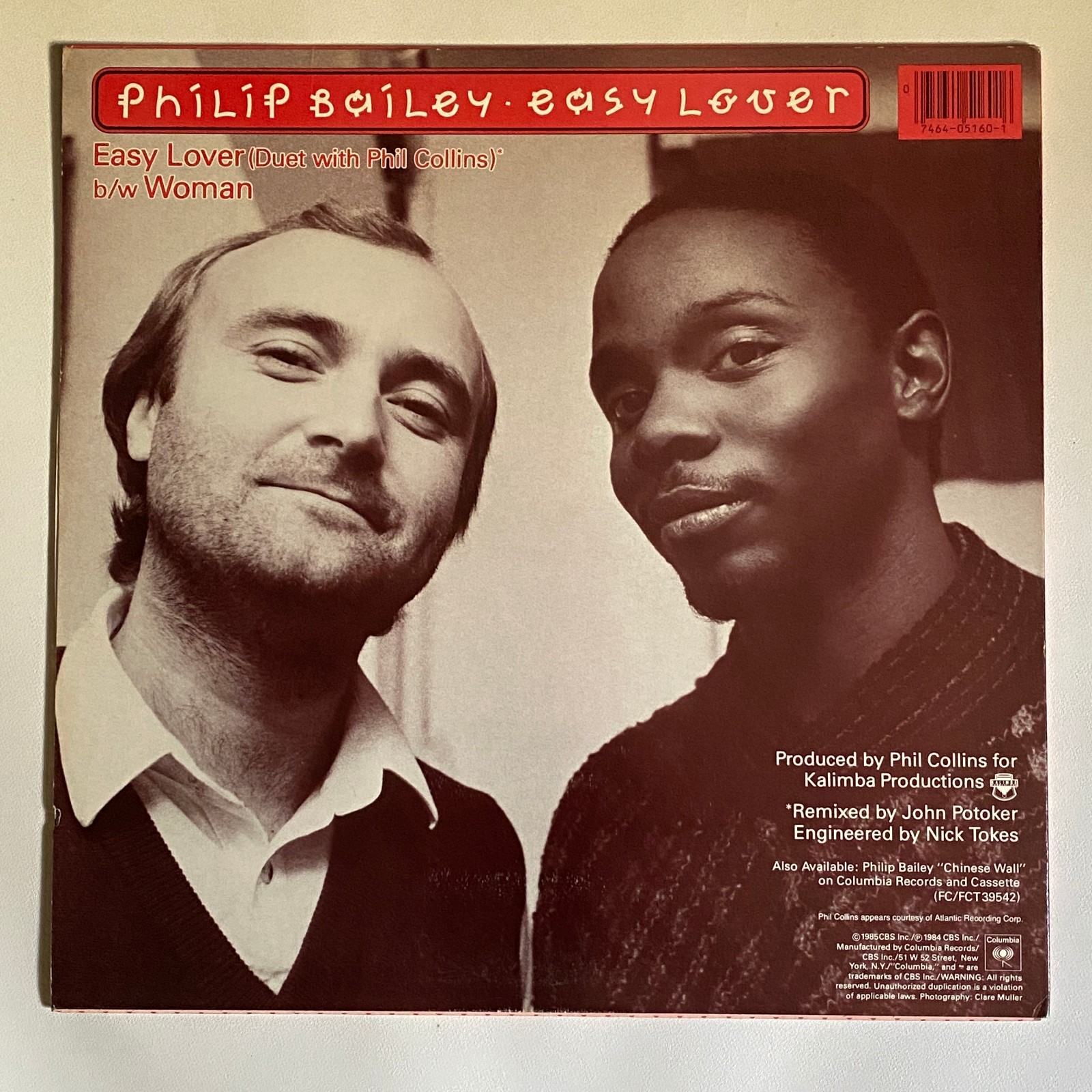 PHIL COLLINS / PHILIP BAILEY – EASY LOVER ORIG 1984 US 12″ Vinyl NM/NM