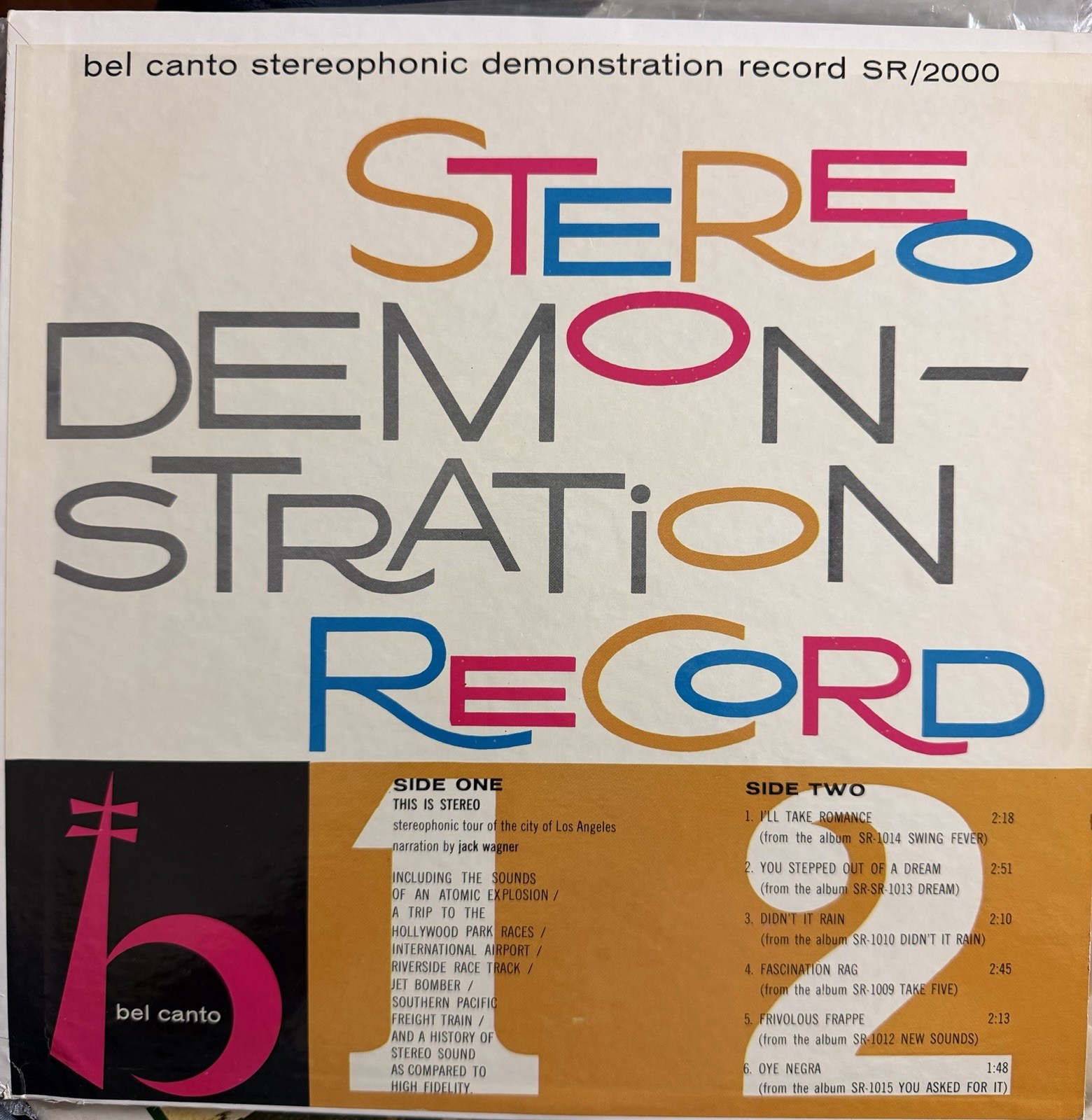 “Stereo Demonstration Record” LP Bel Canto SR-2000 Color Vinyl