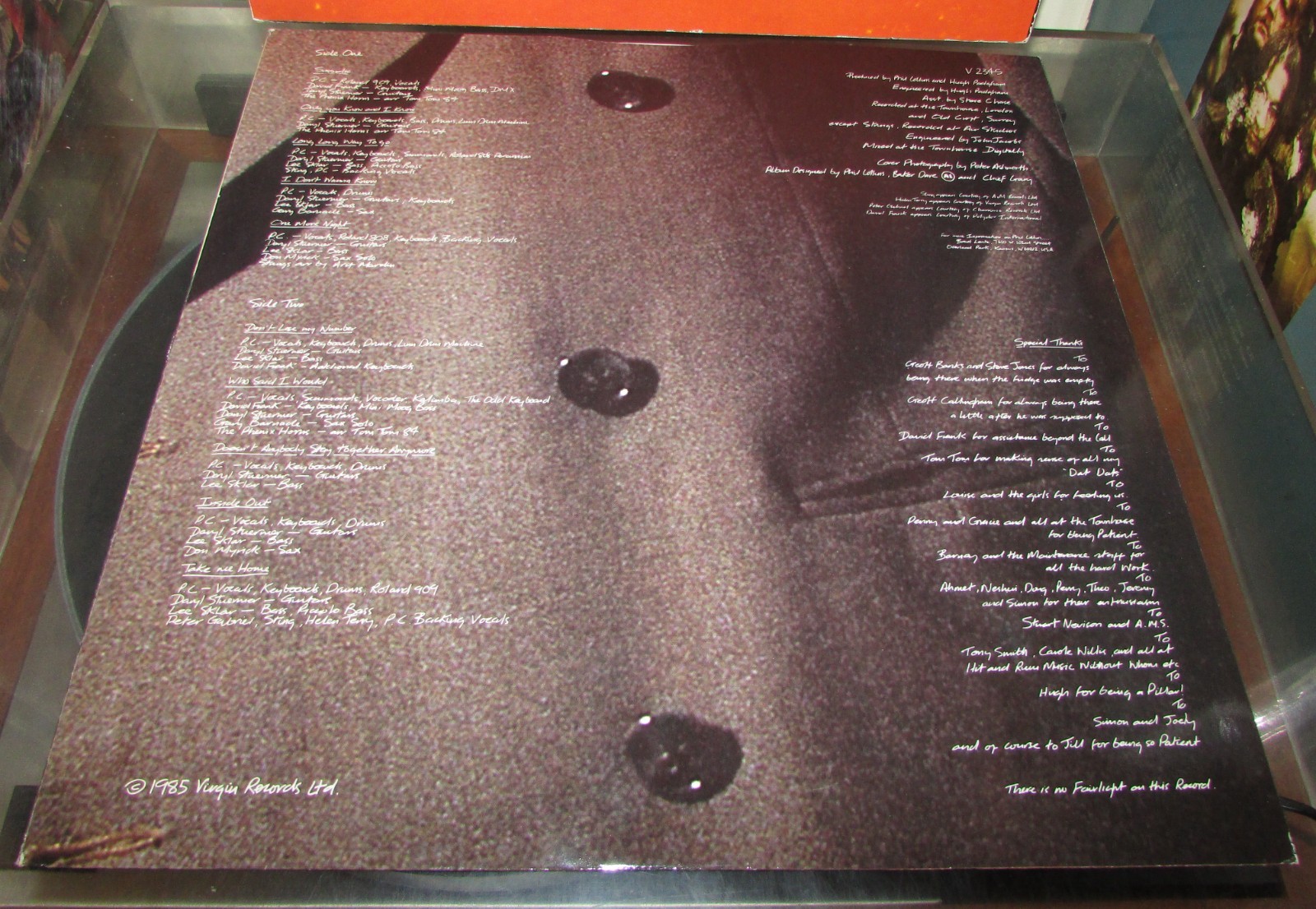 PHIL COLLINS No Jacket Required ORIG 1st UK 1985 VIRGIN + Inner GENESIS