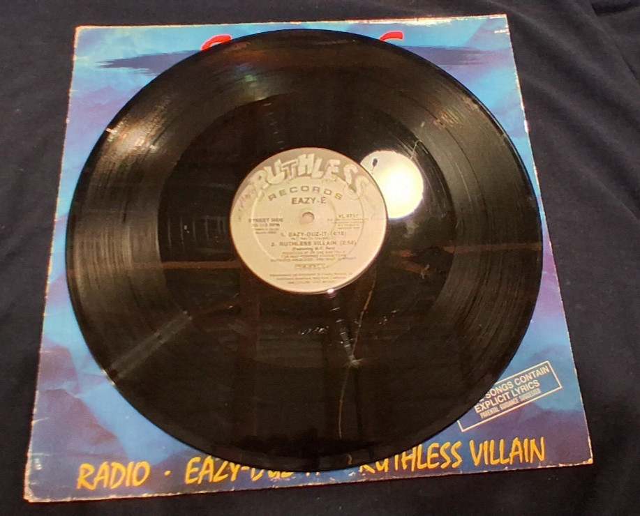 EAZY-E: Eazy-Duz-It 12″ Vinyl Record EP w/ Radio +Ruthless Villain 1988 P-3