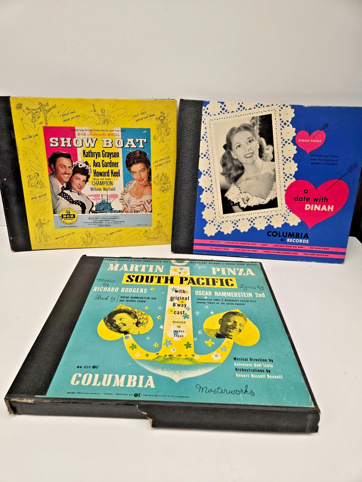 Vtg 78 Records/Lp’s ShowBoat w/ Ava Gardner A Date w/Diana Shore & South Pacific