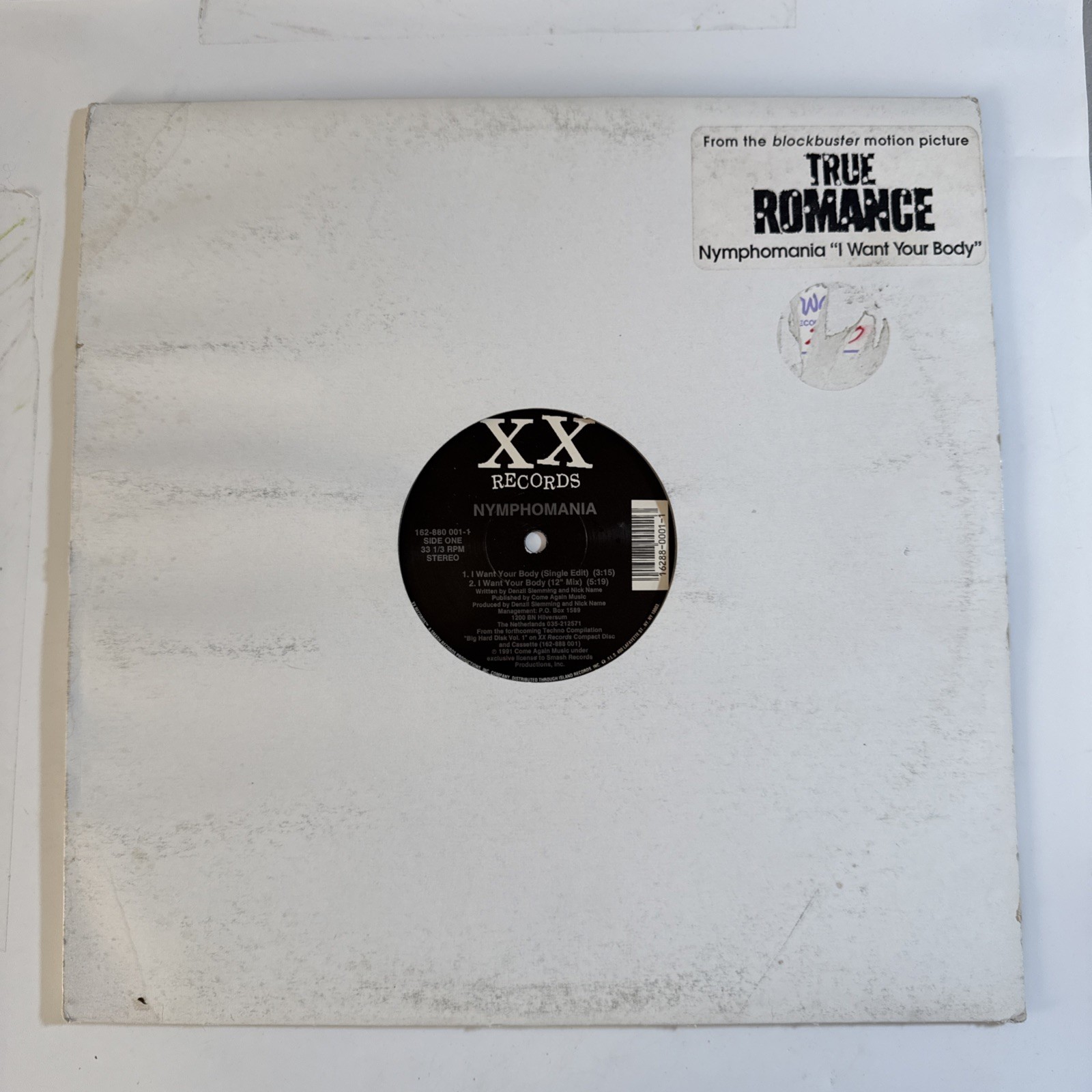 Nymphomania – I Want Your Body (From True romance) 12″ Vinyl VG+/VG