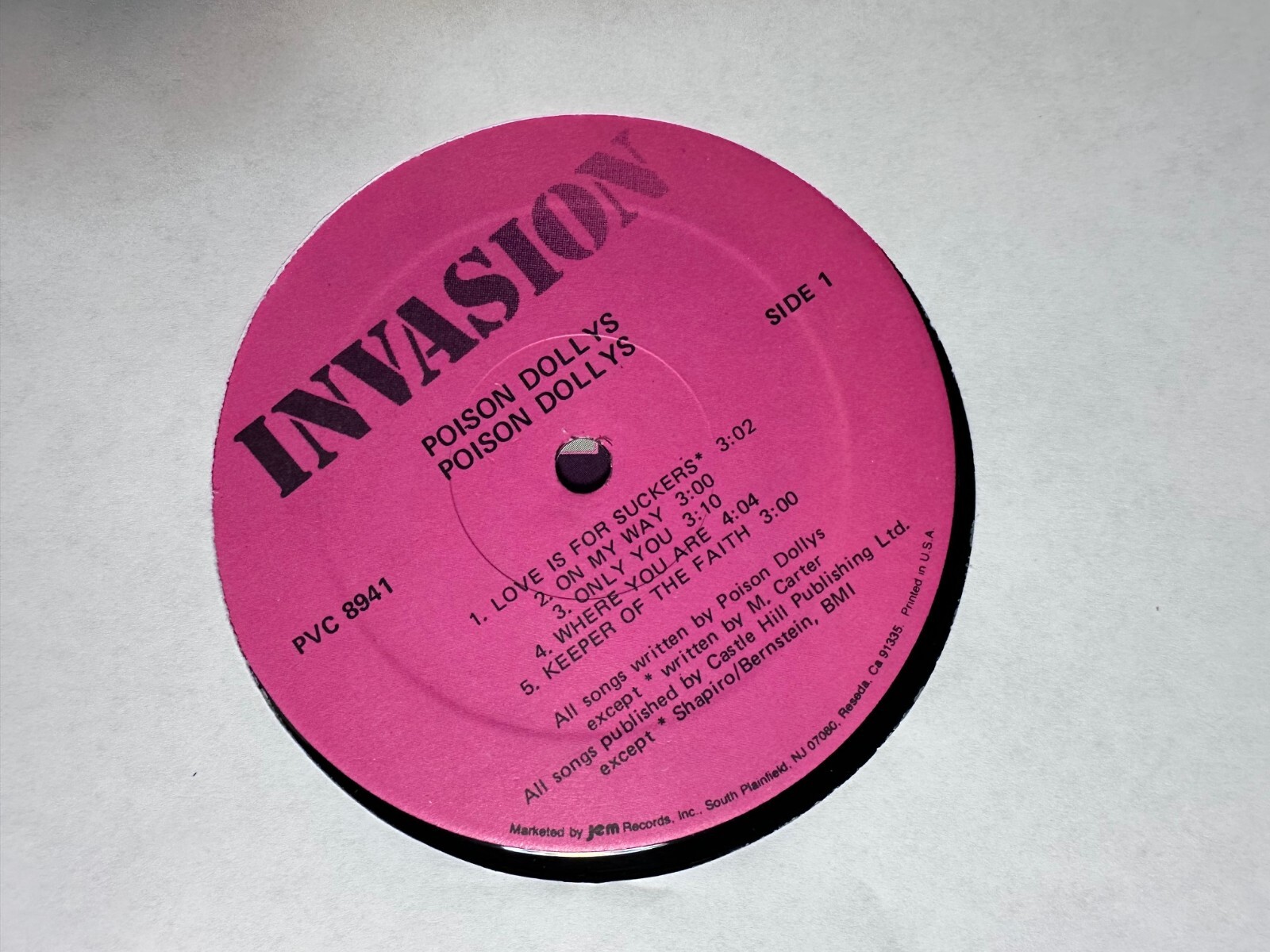 Poison Dollys – SELF-TITLED – Invasion Records (PVC-8941) LP 33 Vinyl NM/EX