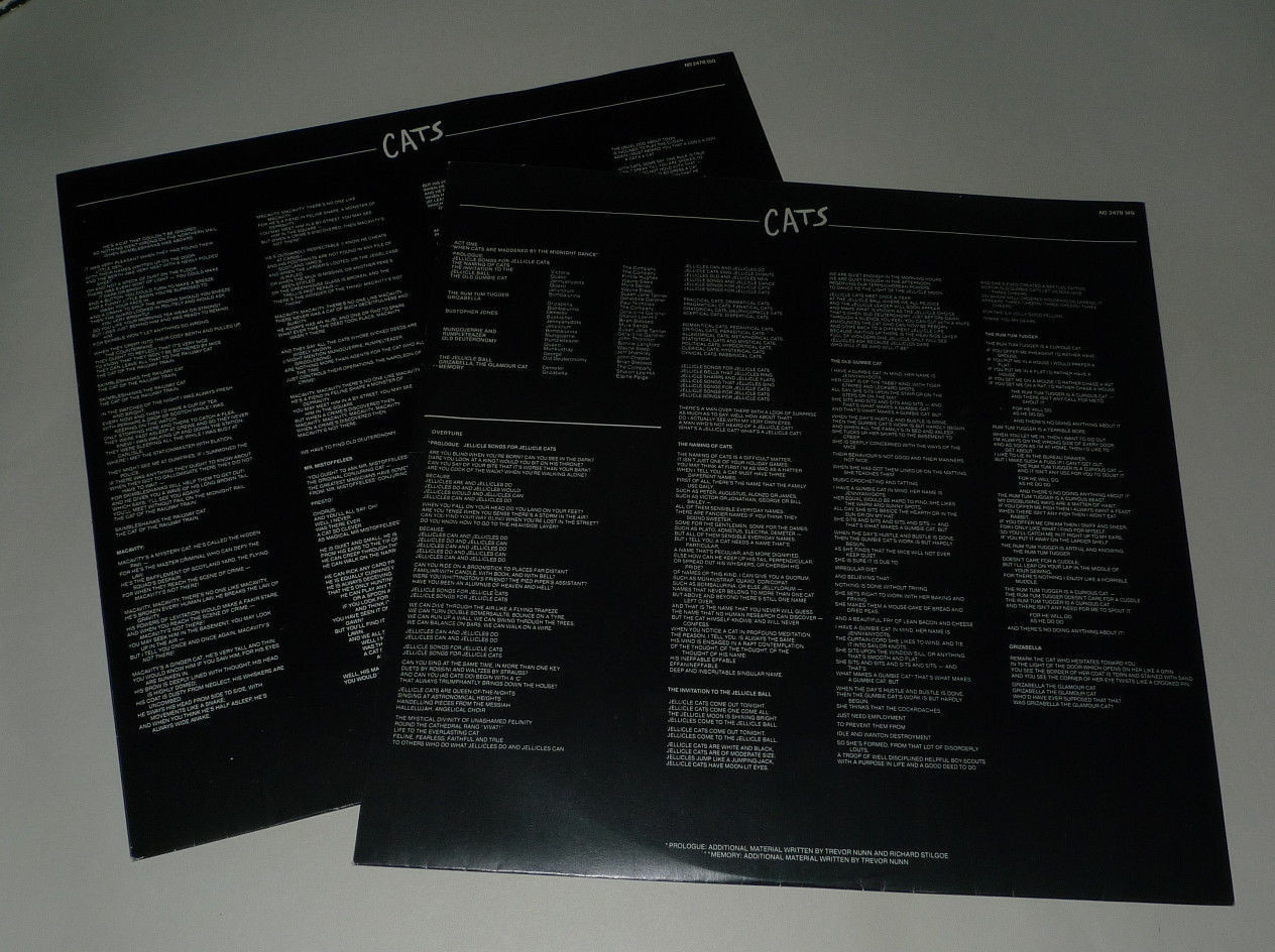 CATS ORIGINAL CAST RECORDING 2x LP ANDREW LLOYD WEBBER ELAINE PAIGE ao CATX001