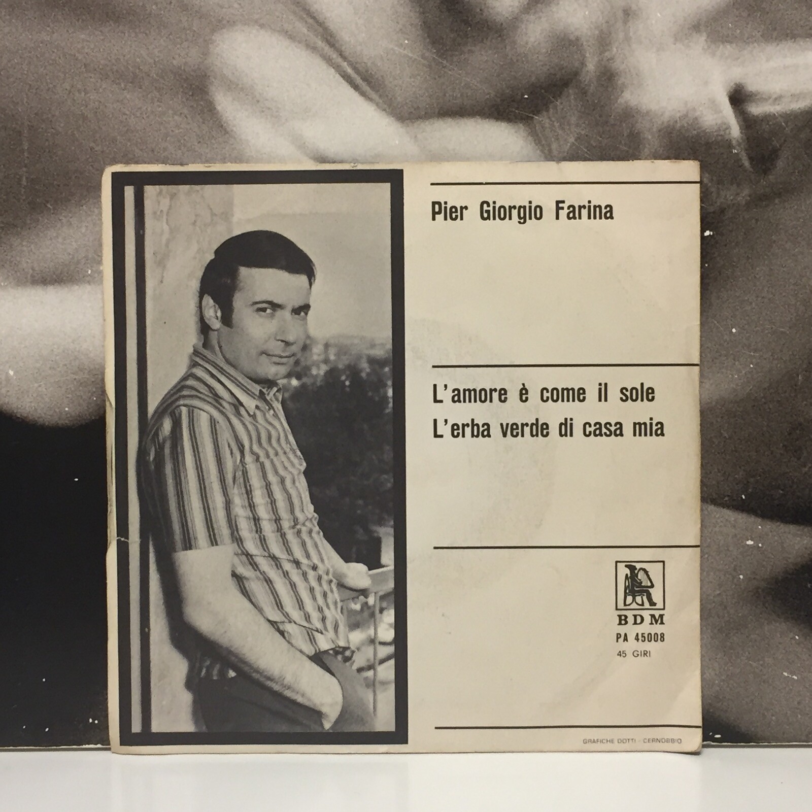 PIERGIORGIO FARINA – L’AMORE E’ COME IL SOLE 7″ 45 GIRI VG+/VG+ 1967 BDM PA45008