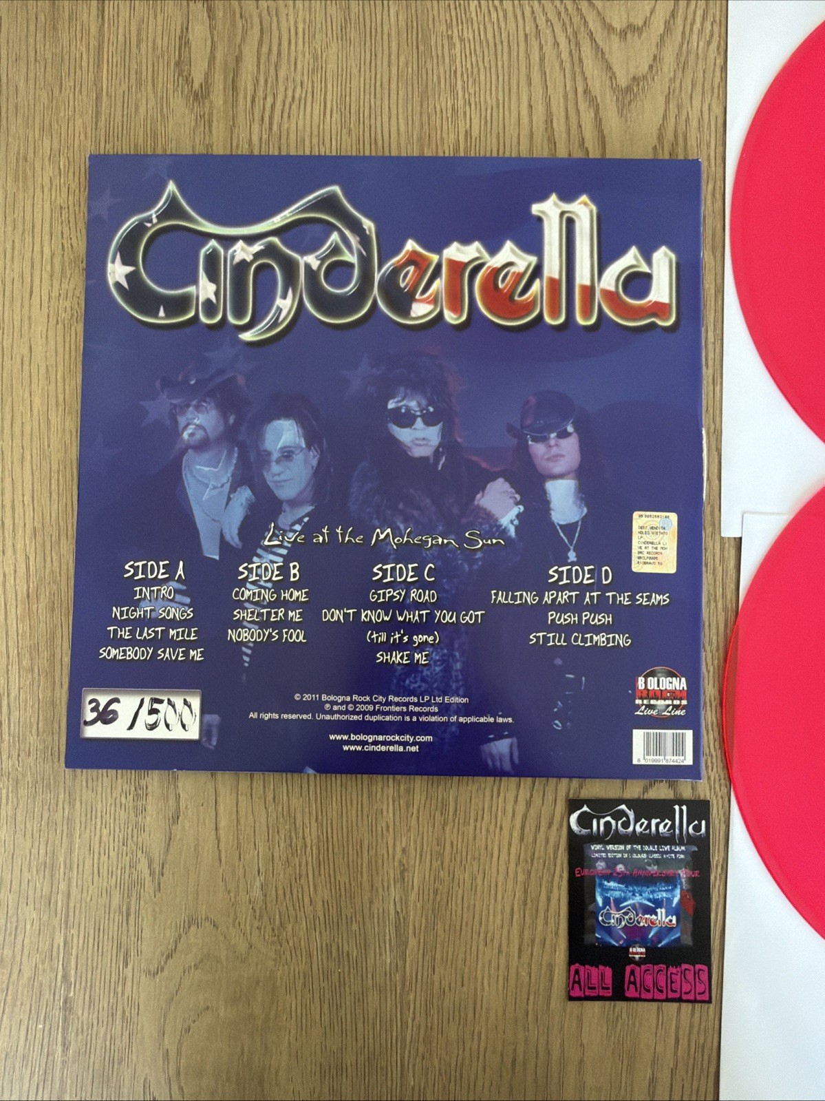 Cinderella Live At The Mohegan Sun 2LP Pink Vinyl #36/500 Ltd Numbered Gatefold