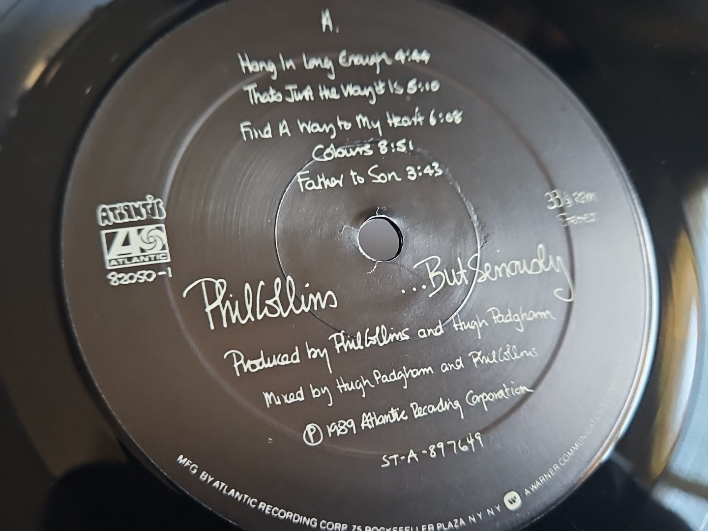 Phil Collins ‎– …But Seriously 1989 VG+ LP Album Pop Rock Atlantic 82050-1 #1