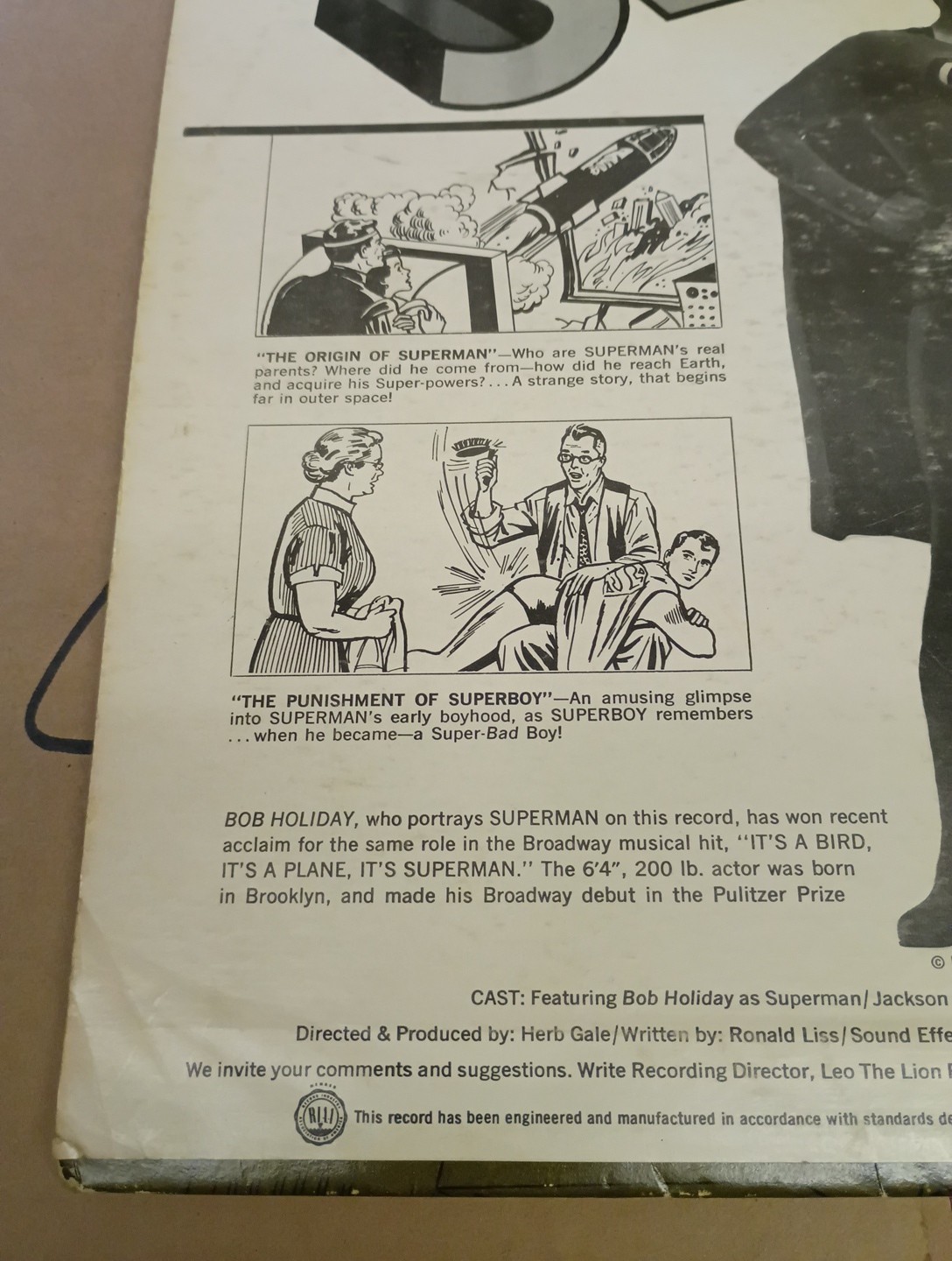 The Official Adventures–Superman LP 1966 LEO THE LION/MGM CH-1022
