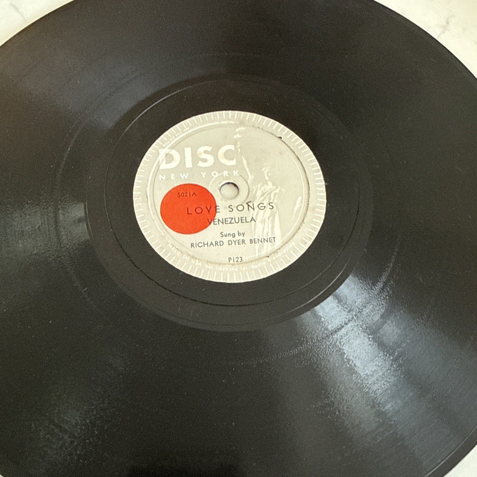 1946 FOLK Richard Dyer Bennet 78 rpm DISC New York 5021 LOVE SONGS Ex