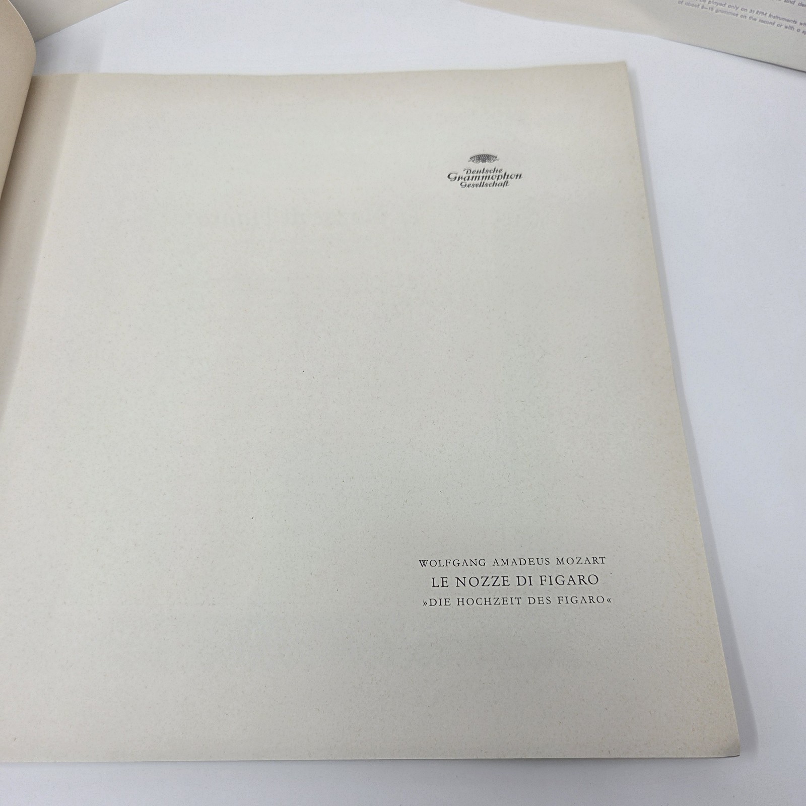 1961 Mozart Le Nozze Di Figaro Deutsche Grammophon 3 LP Box Set – Sample Copy