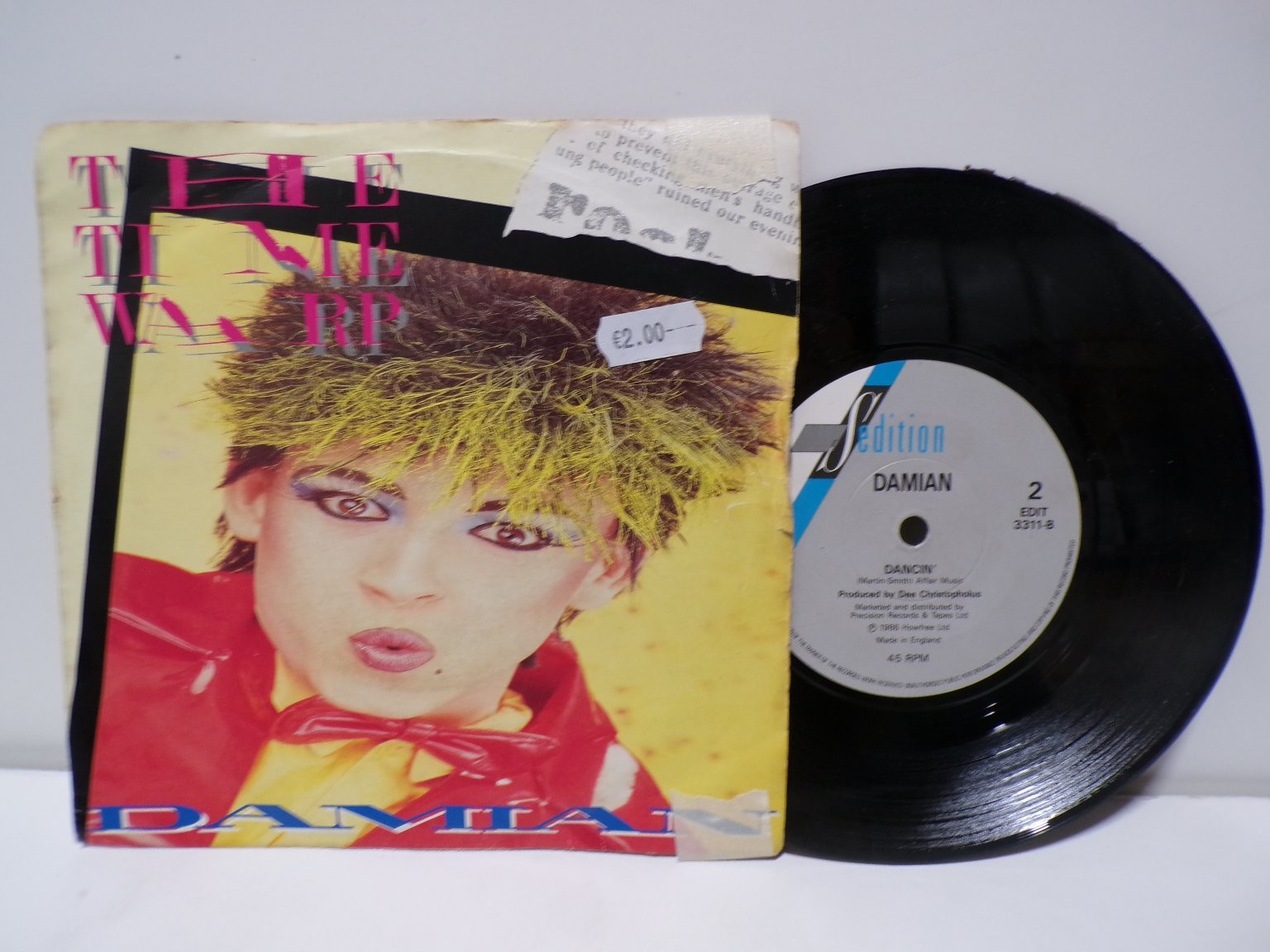 Damian – The Time Warp 7″ Single Record 1980 Edition Records Pop 45 RPM