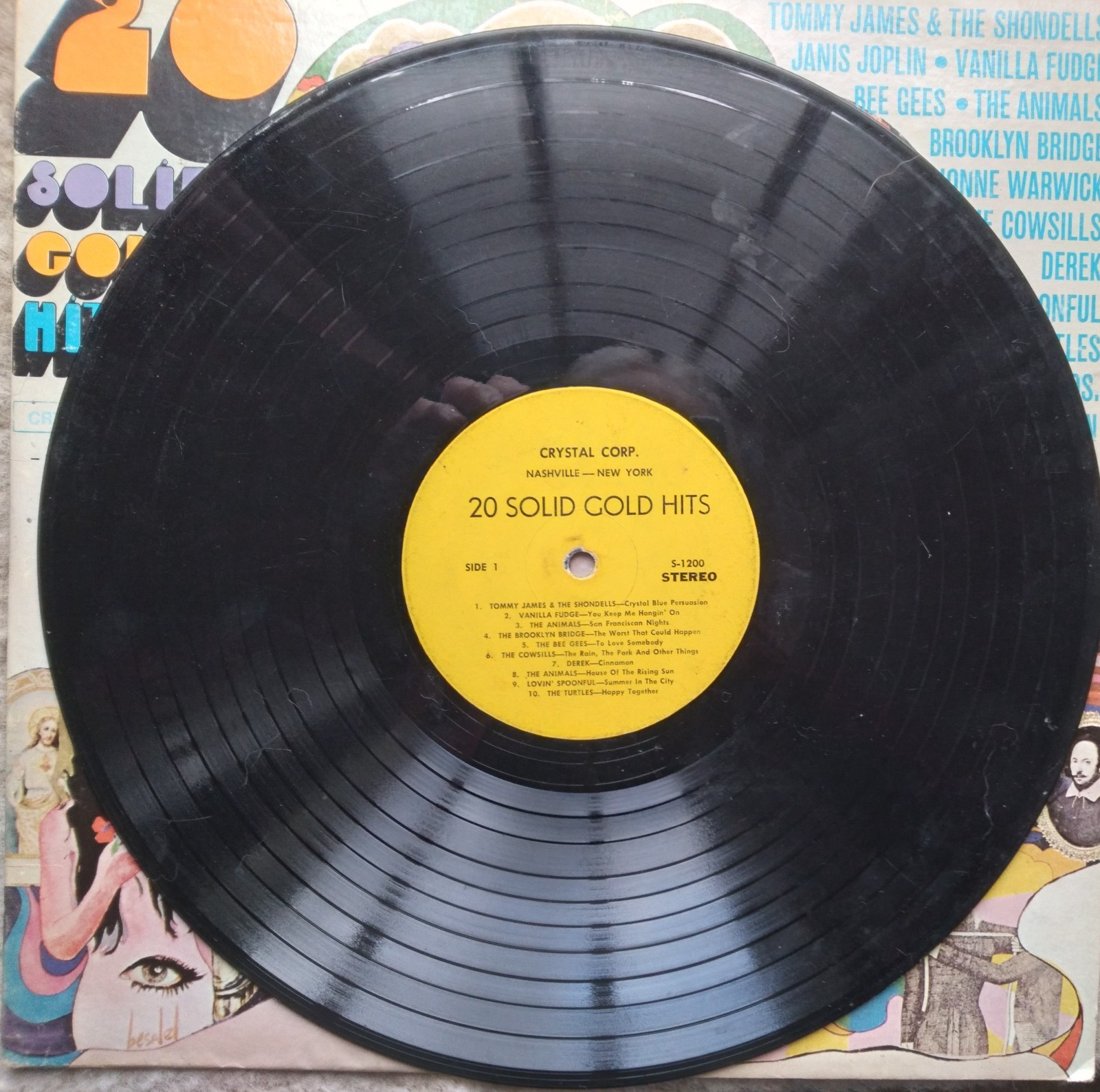 20 Solid Gold Hits Rock -LP Various 1969 Crystal Records S-1200 Vinyl