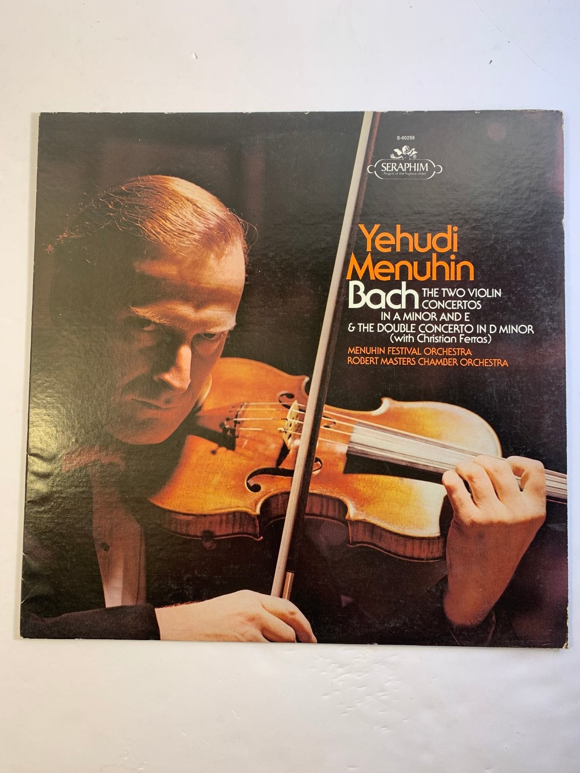Yehudi Menuhin Bach Violin Concertos LP Record Seraphim Classical 33 RPM
