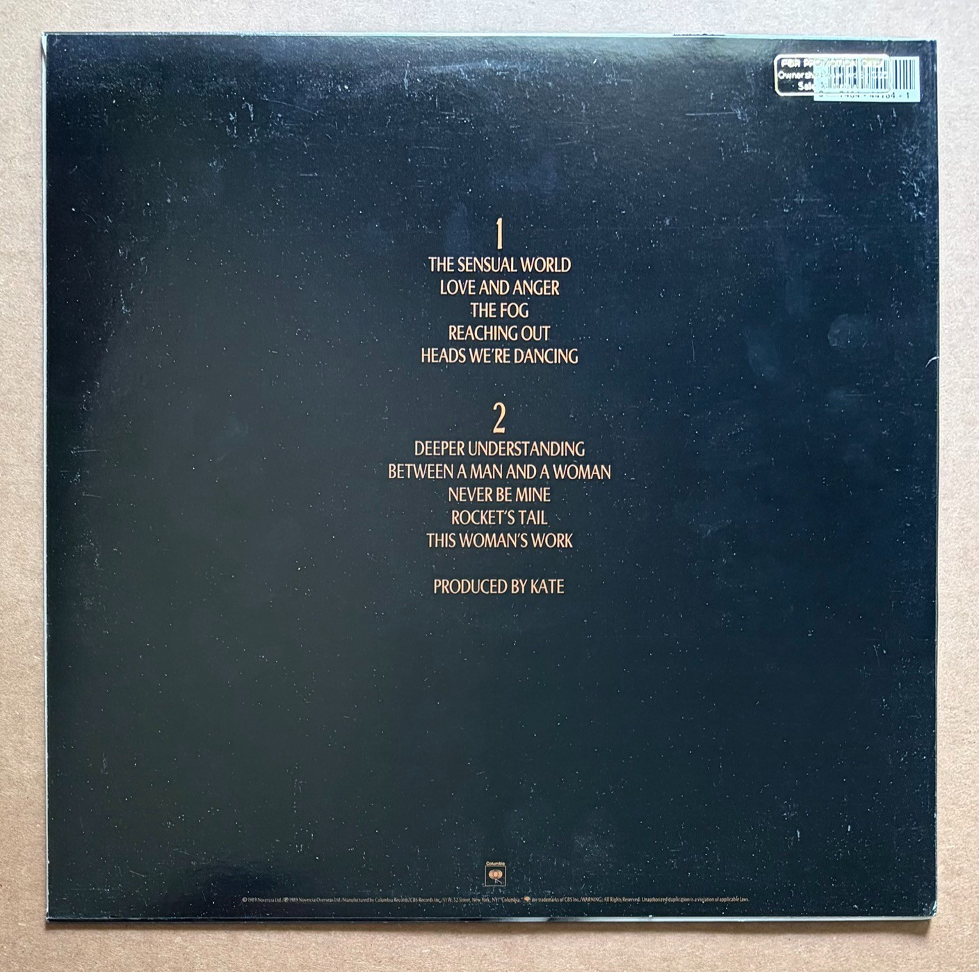 Kate Bush – The Sensual World RARE original promo vinyl LP ’89 – NEVER PLAYED
