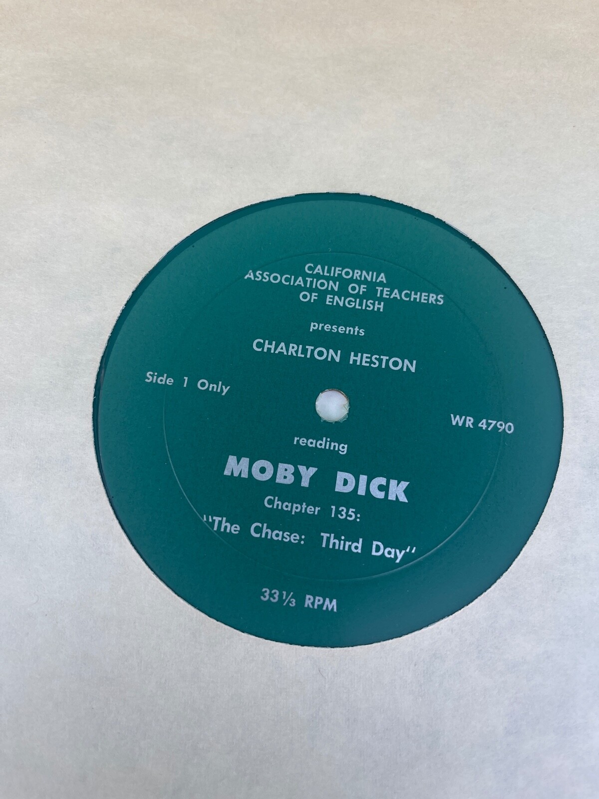 RARE Vtg MOBY DICK / Charlton Heston / California Assoc Teachers Of English 1969