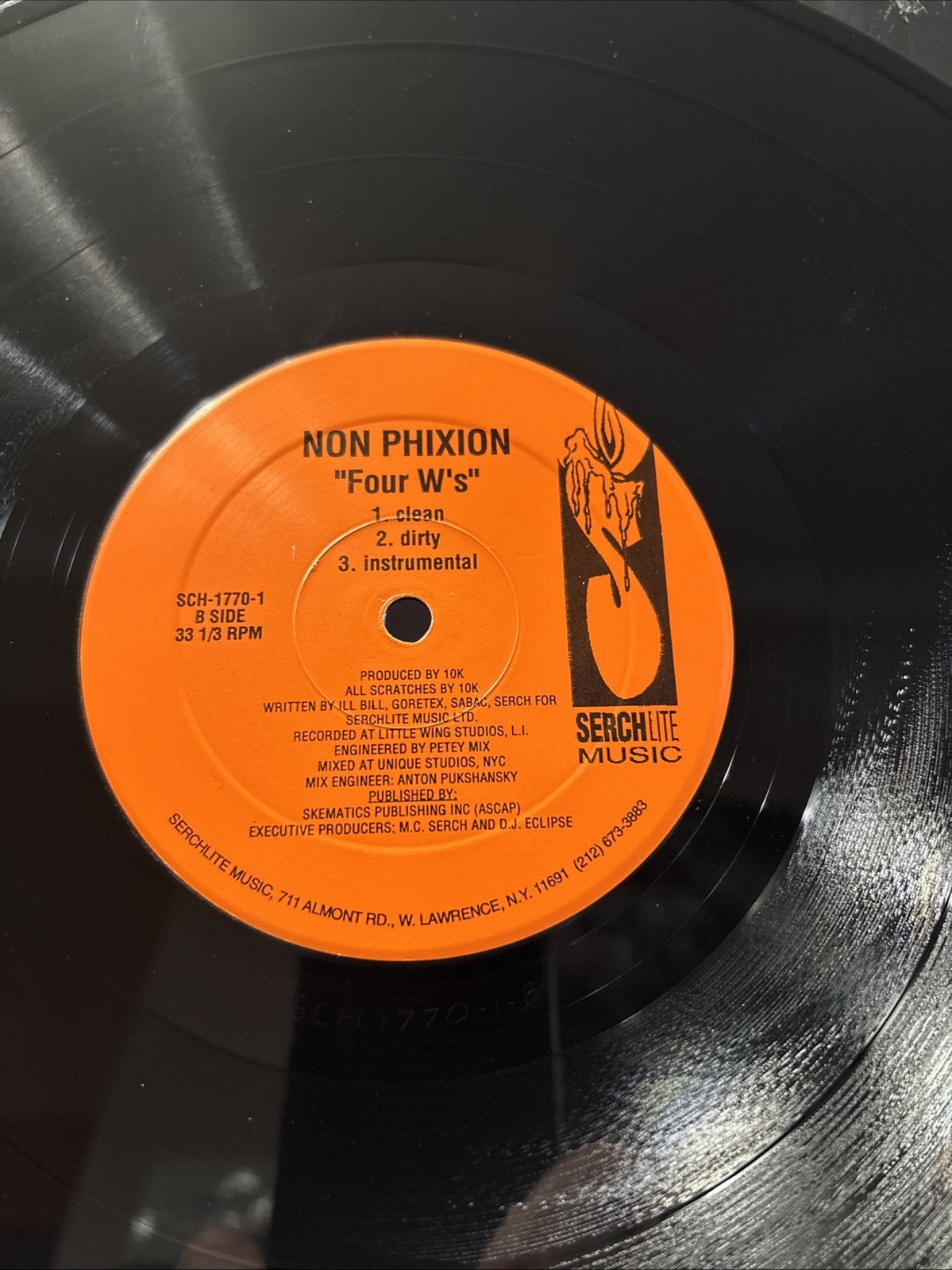 NON PHIXION | 5 BOROS Four W’S | SERCHLITE MUSIC 1997 | SCH17701 US VINYL 12 |EX