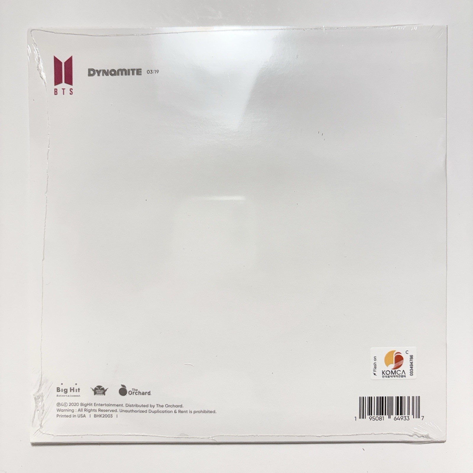BTS Dynamite 7″ Vinyl Limited Edition Single NEW Sealed Ship from KOREA Tracking