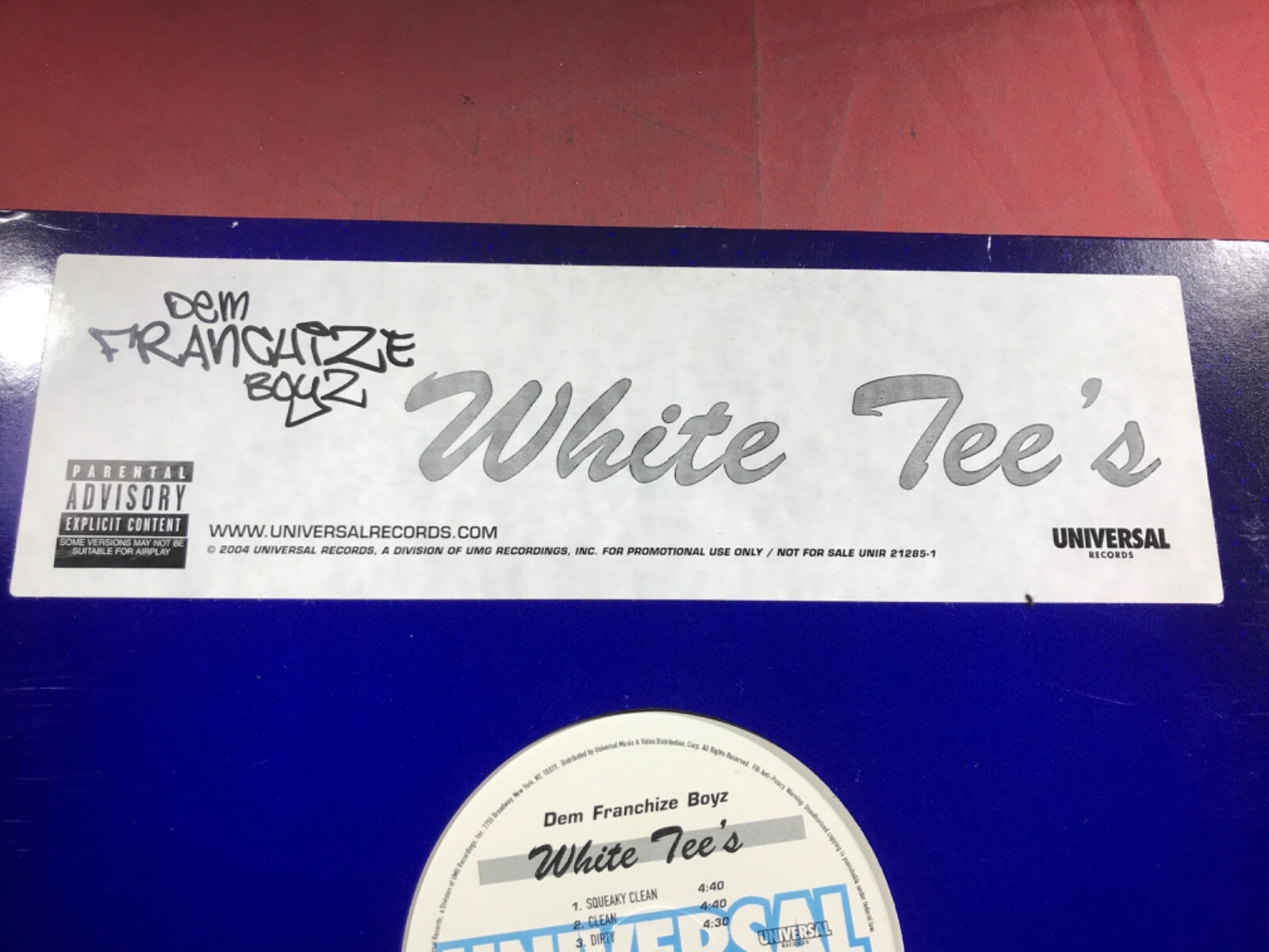 Z3-32 DEM FRANCHIZE BOYZ White Tee’s .. 12” SINGLE ..PARENTAL ADVISORY EXPLICIT