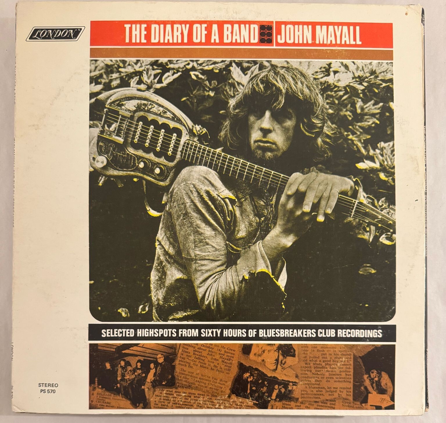 JOHN MAYALL – THE DIARY OF A BAND – SELECTED HIGHSPOTS FROM SIXTY HOURS -VG+ A16