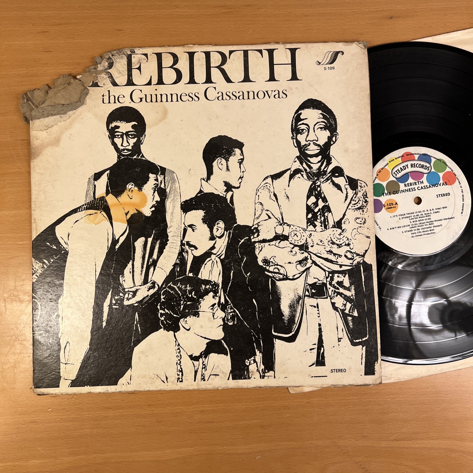 The Guinness Cassanovas Rebirth vinyl LP Steady Records S109A Stereo