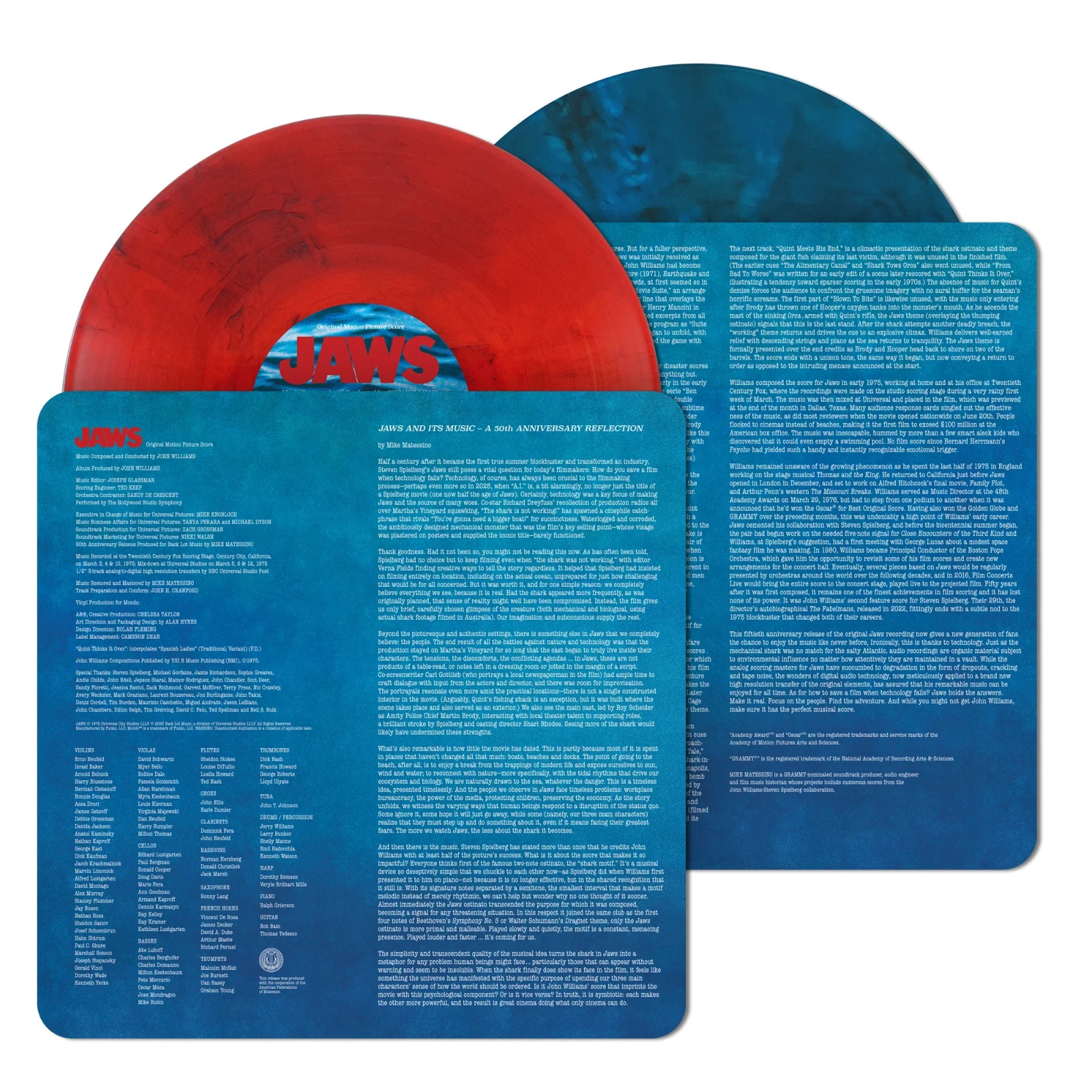 Mondo – Jaws 50 – Original Motion Picture Score – 2xLP Red & Blue Vinyl – NEW