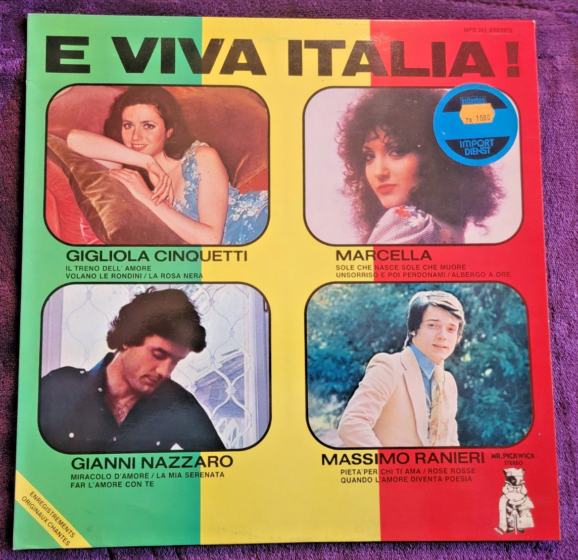 Gigliola Cinquetti Marcella Gianni Nazzaro Massimo Ranieri 1974 E Viva Italia EX