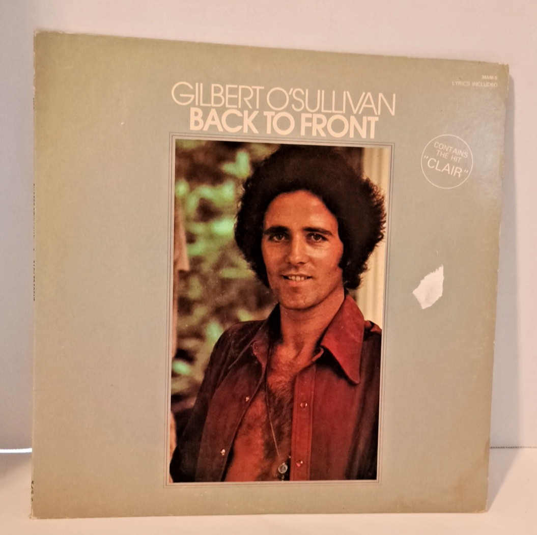 Gilbert O’Sullivan Back To Front Record 33 RPM Vinyl LP MAM withLyrics