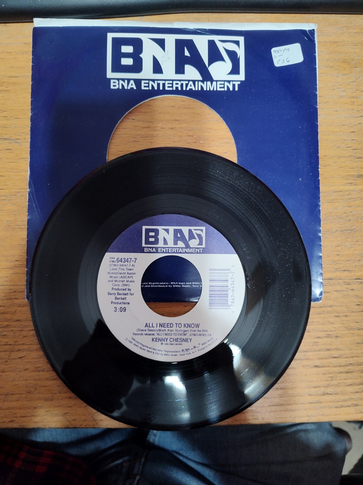 Kenny Chesney All I Need To Know / Someone Else’s Hog BNA Entertainment 64347-7