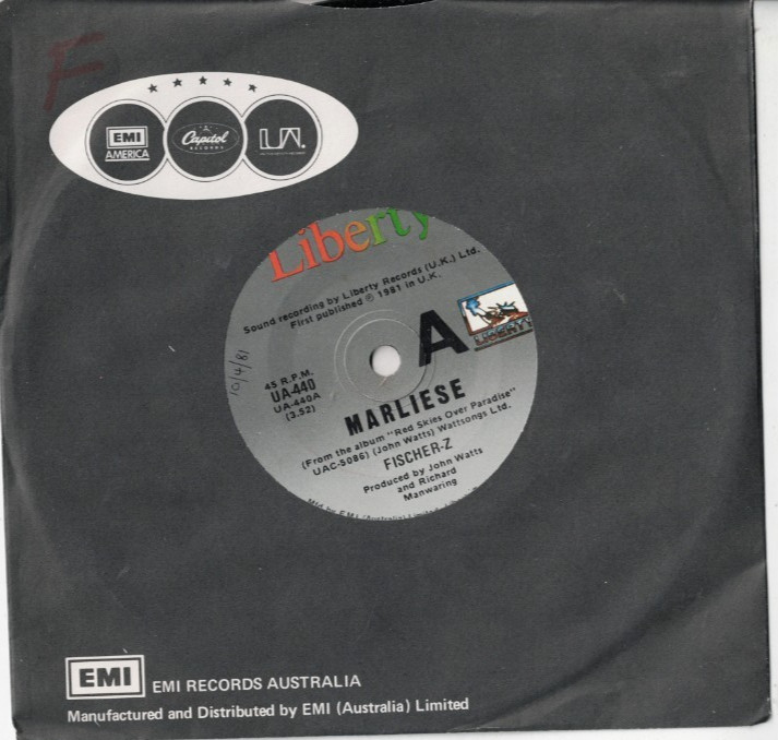 FISCHER-Z Marliese OZ 7″ VINYL 1981 NEW WAVE