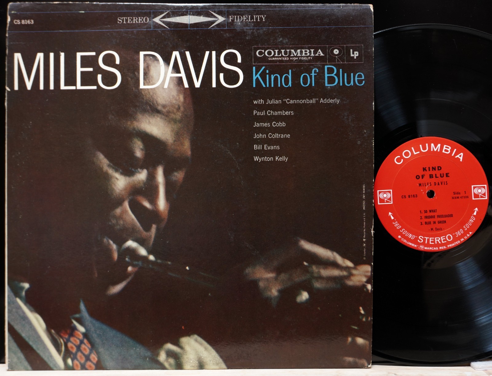 MILES DAVIS “KIND OF BLUE” COLUMBIA CS8163 2-EYE STEREO Misprint Cover VG+/VG++