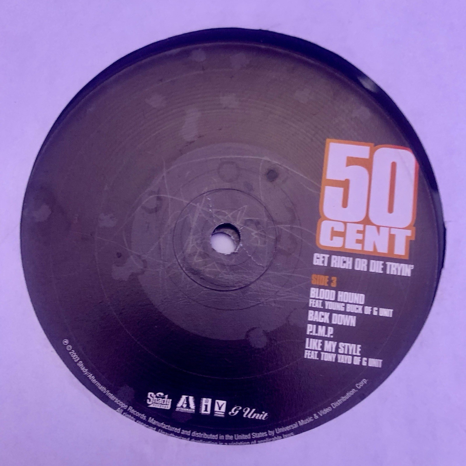 50 Cent Get Rich or Die Tryin’ Vinyl 2x LP Record 2003 G Unit Shady Aftermath EX