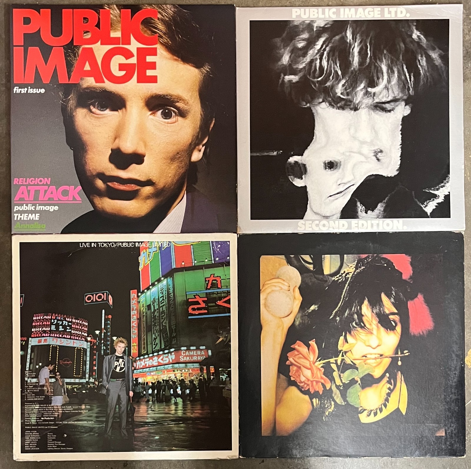 PUBLIC IMAGE LTD LP LOT – FIRST ISSUE/SECOND EDITION/FLOWERS OF ROMANCE pil viny