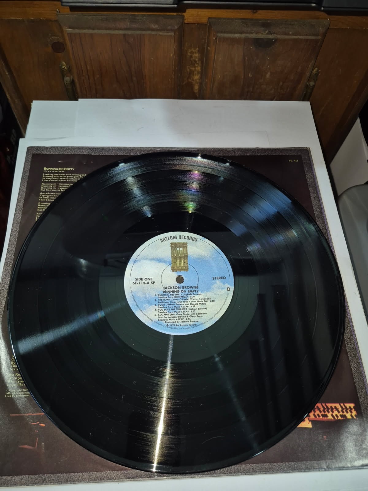 JACKSON BROWNE Running on Empty 1977 Asylum 1st Press 6E-113 Booklet