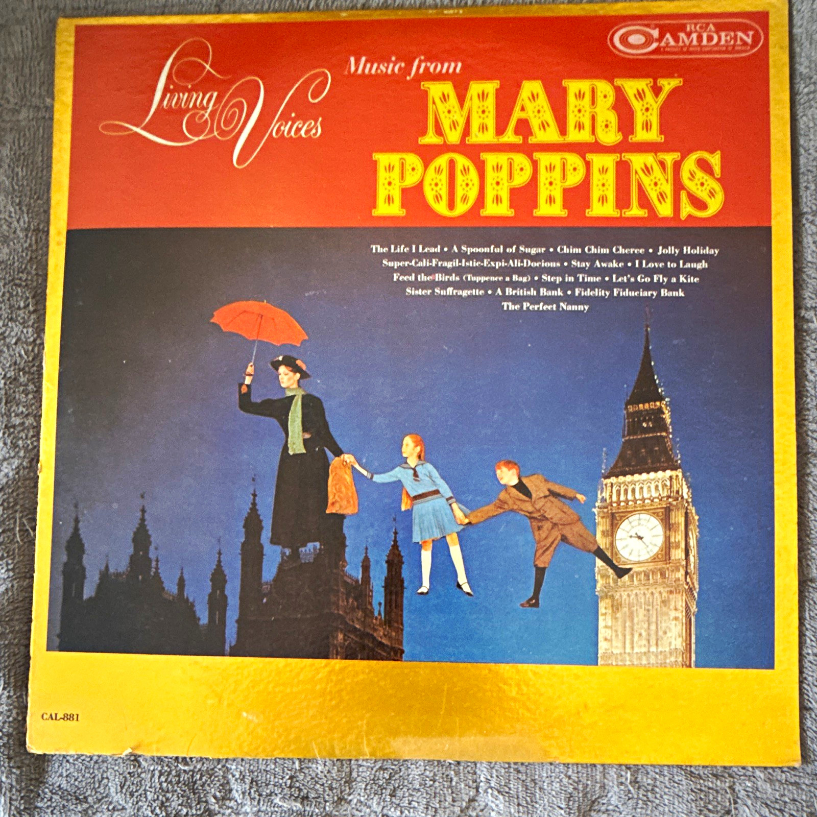 RCA Camden Living Voices Music from Mary Poppins Soundtrack Vinyl LP CAL-881