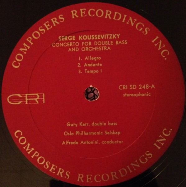 Serge Koussevitzky / Ernest Bloch, Gary Karr – Double Bass Concerto / Sinfonia B
