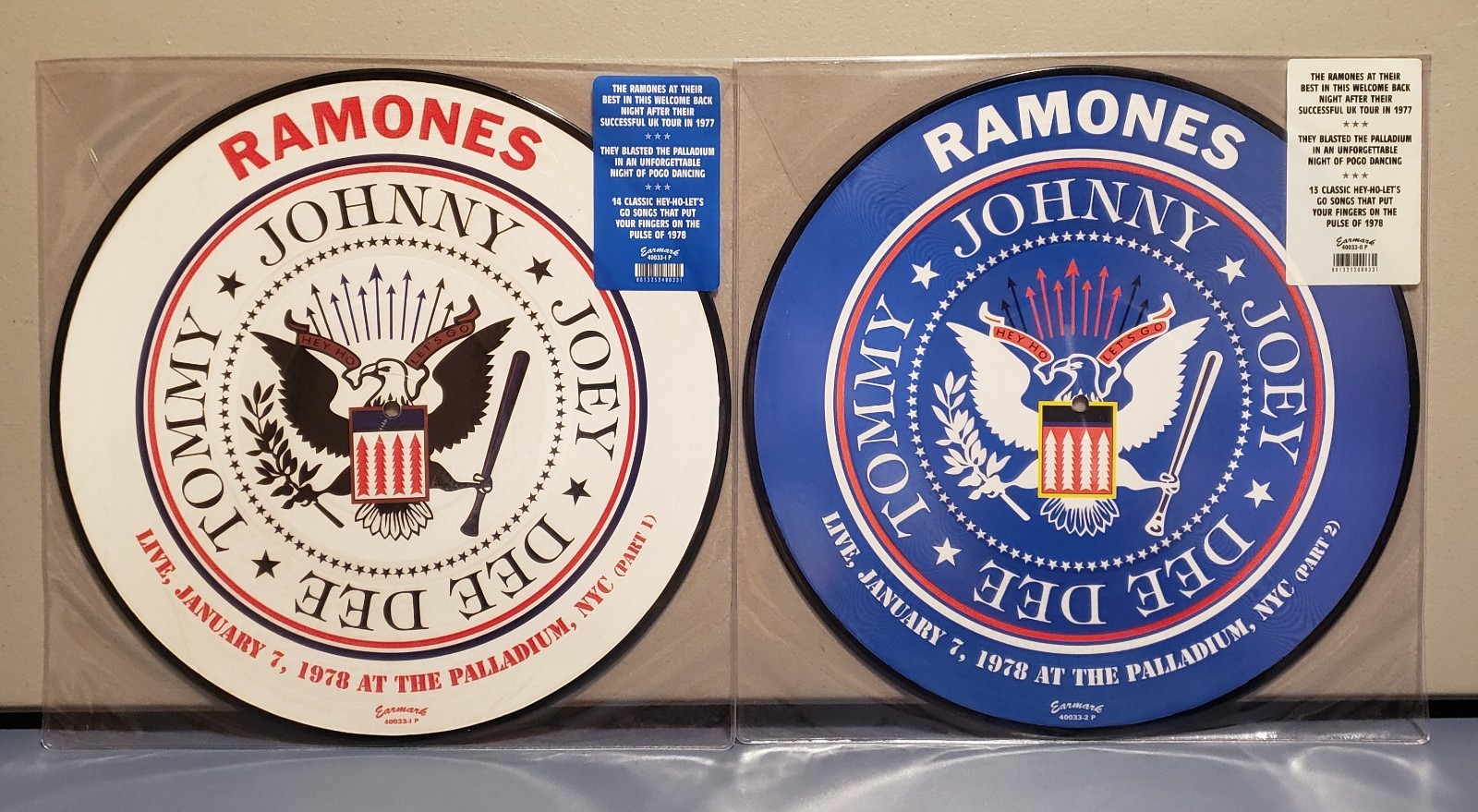 Ramones Live Jan 7, 1978 The Palladium NYC Part 1&2 Earmark 40033-1 P Vinyl 2003