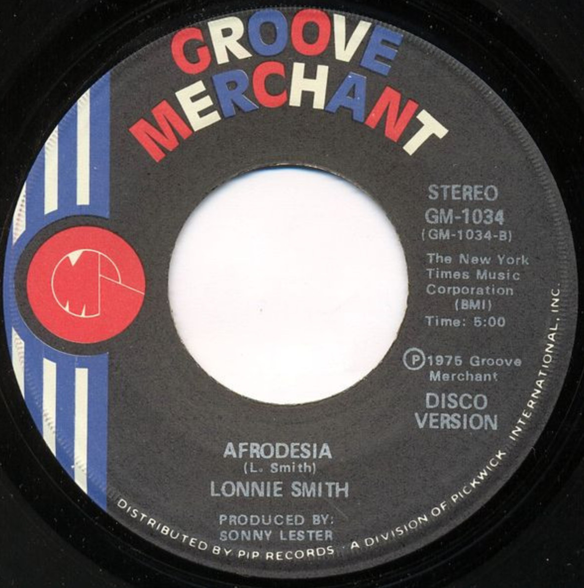 LONNIE SMITH: Afrodesia~Funk Jazz Soul 45~GROOVE MERCHANT #GM-1034 (Near Mint)
