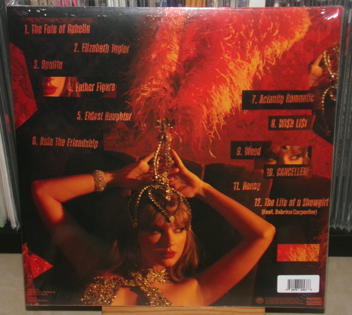 TAYLOR SWIFT THE LIFE OF A SHOWGIRL ORANGE & RED GOLD LP THE FATE OF OPHELIA