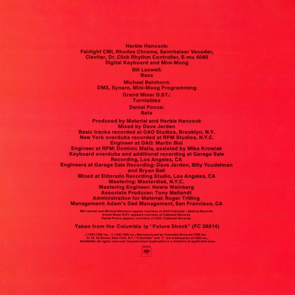 Herbie Hancock – Rockit (Extended Dance Version) 1983 12″, Single, Pit Columbia