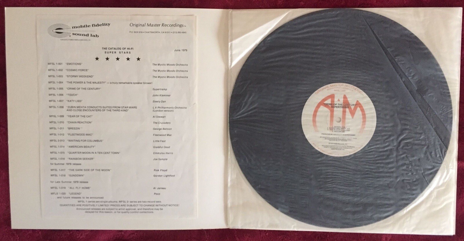 LP SUPERTRAMP – Crime Of The Century, EDIZIONE LIMITATA GIAPPONESE del 1974.