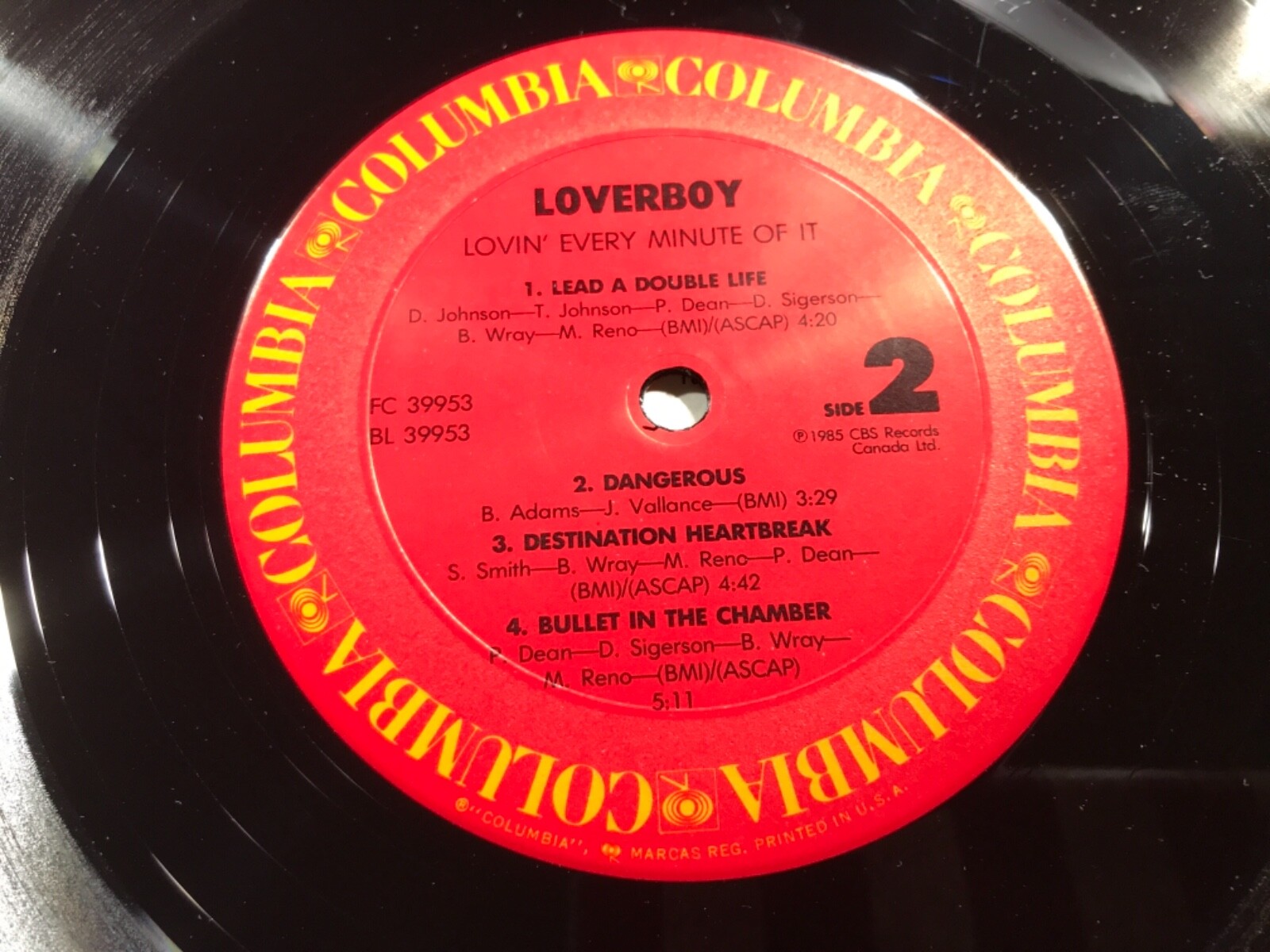 L3-5 LOVERBOY Lovin’ Every Minute Of It … 1985 … FC 39953 – RECORD – ROCK
