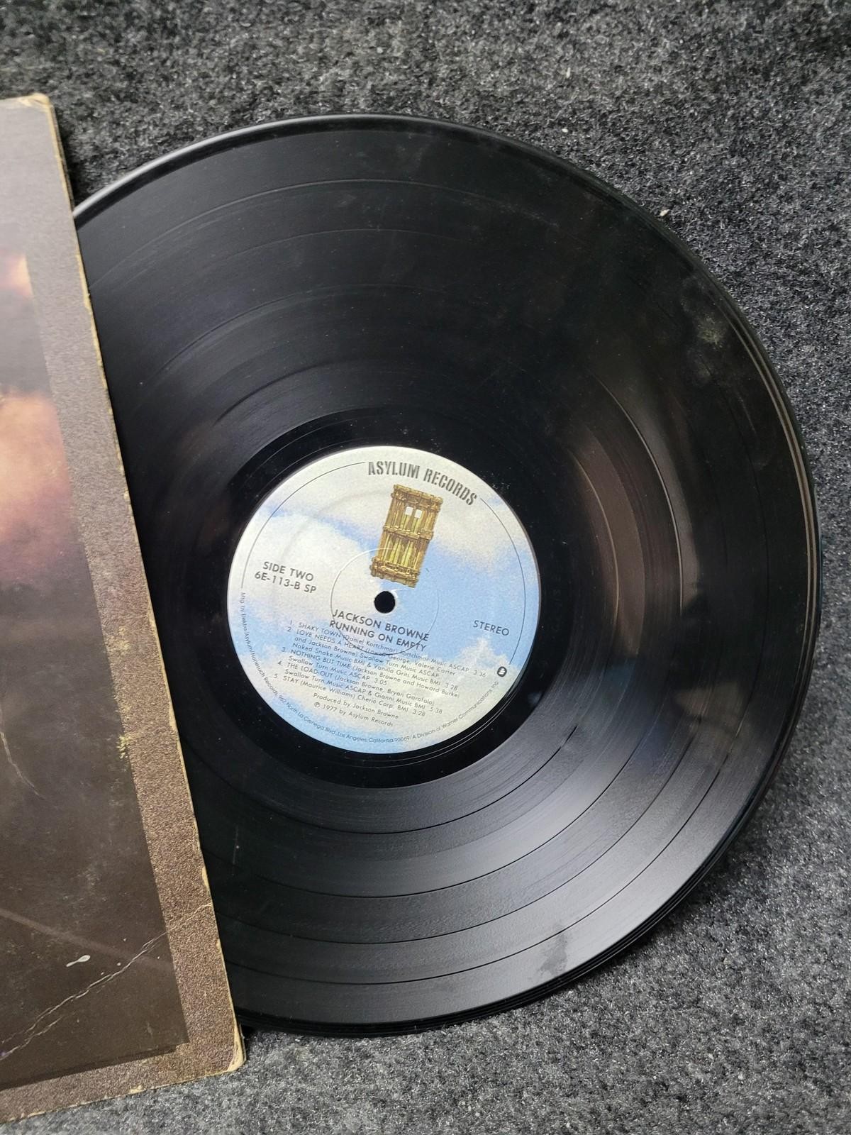 Vintage Jackson Browne Vinyl Record Running On Empty Rock Asylum 1977 LP 6E-113