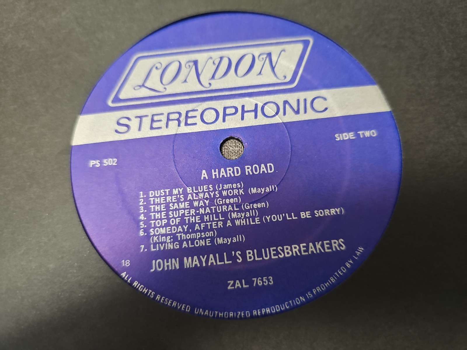 John Mayall & The Bluesbreakers – A Hard Road – 1967 VINYL RECORD 1967 LONDON