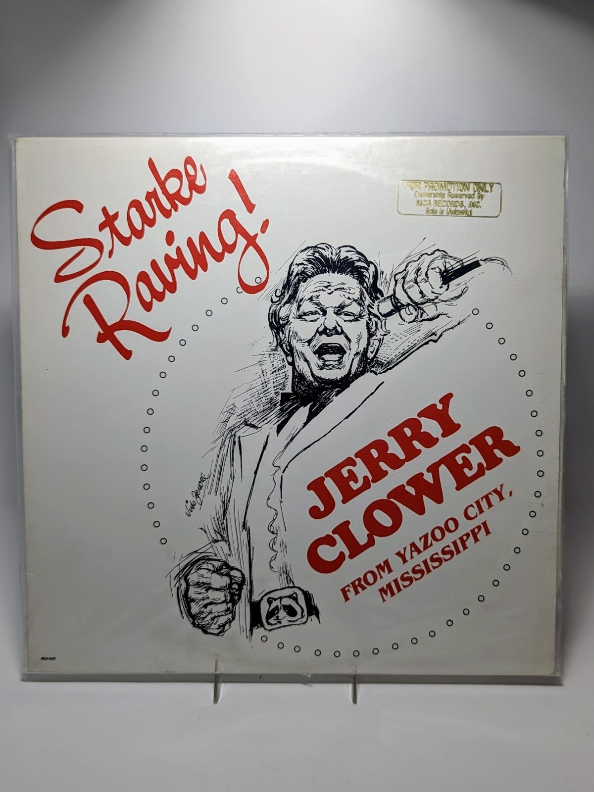 Jerry Clower STARKE RAVING! 1984 Vinyl LP Comedy Yazoo City Golden Promo Stamp