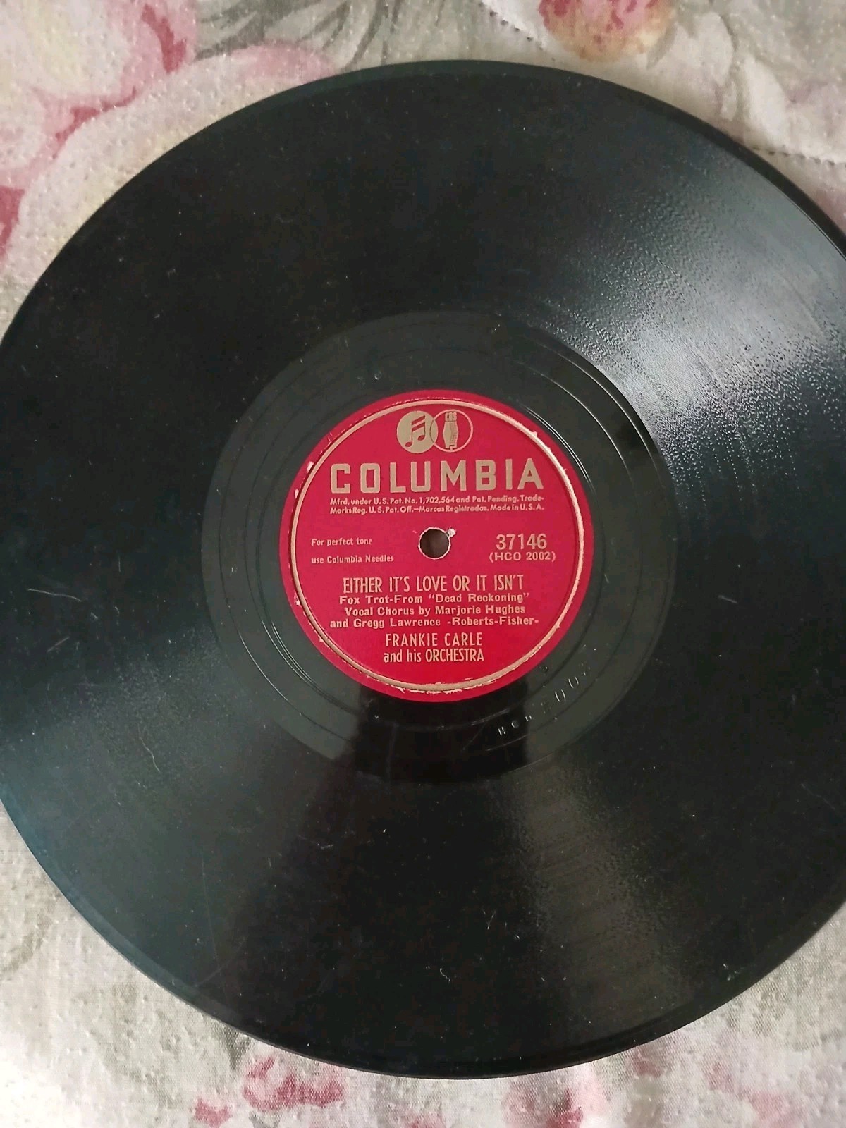 Frankie Carle Columbia 37146 It’s All Over Now / Either It’s Love Or It Isn’t VG