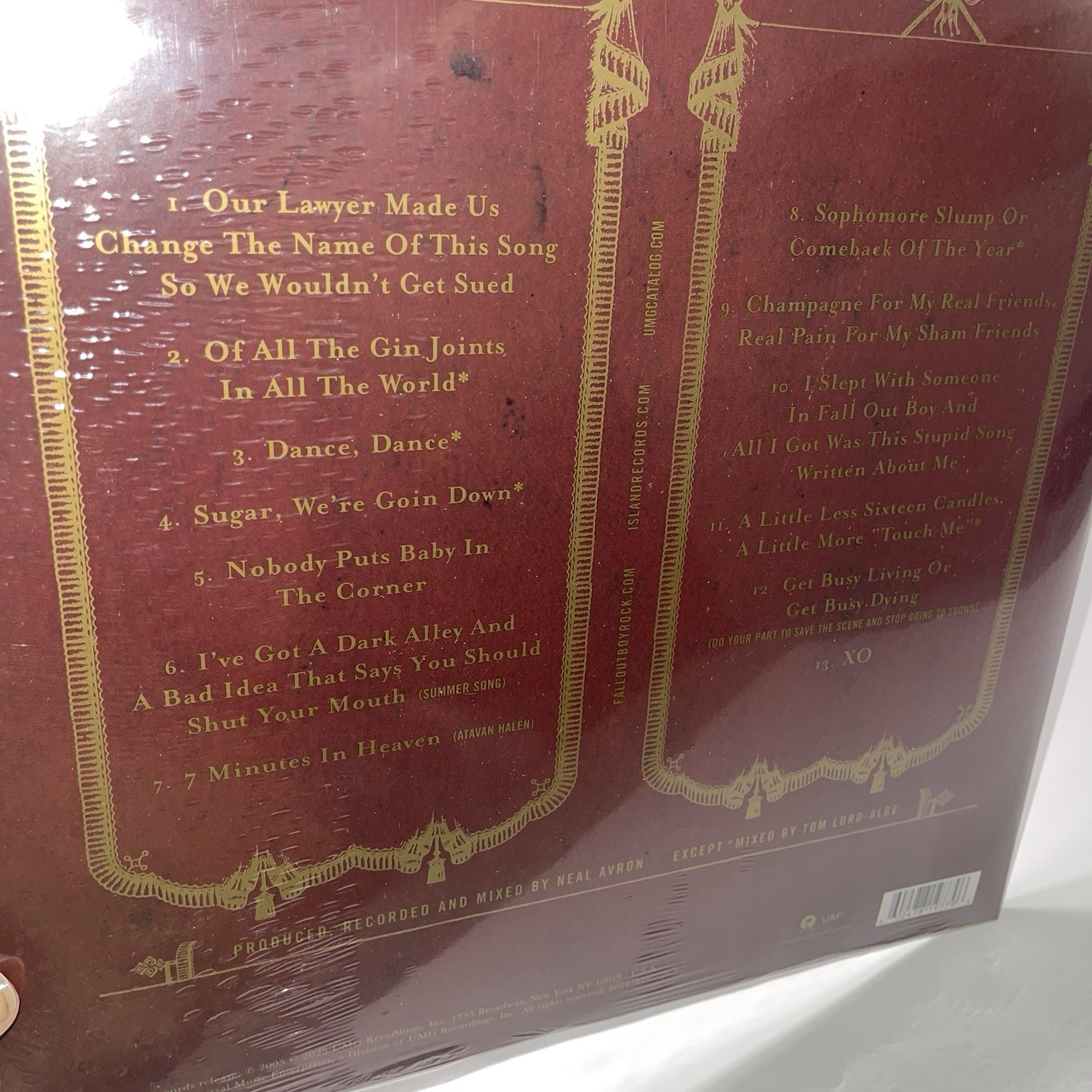 NEW Fall Out Boy From Under The Cork Tree Black Vinyl LP Record Sealed