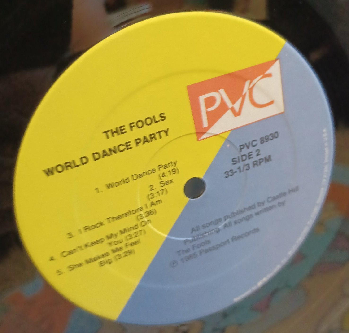 The Fools – World Dance Party – 1985 – PVC Records PVC 8930 NM / VG+