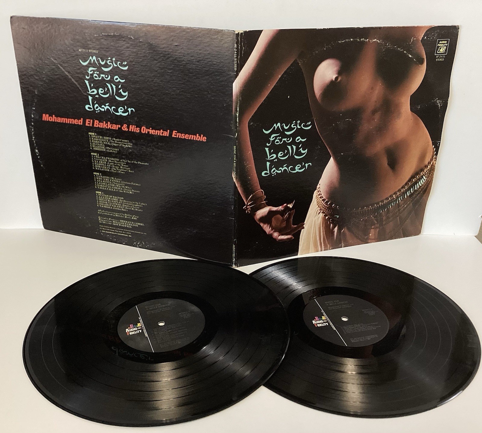 Music For A Belly Dancer 70s Double LP Mohammed El Bakkar AF 2411 Bad Condition