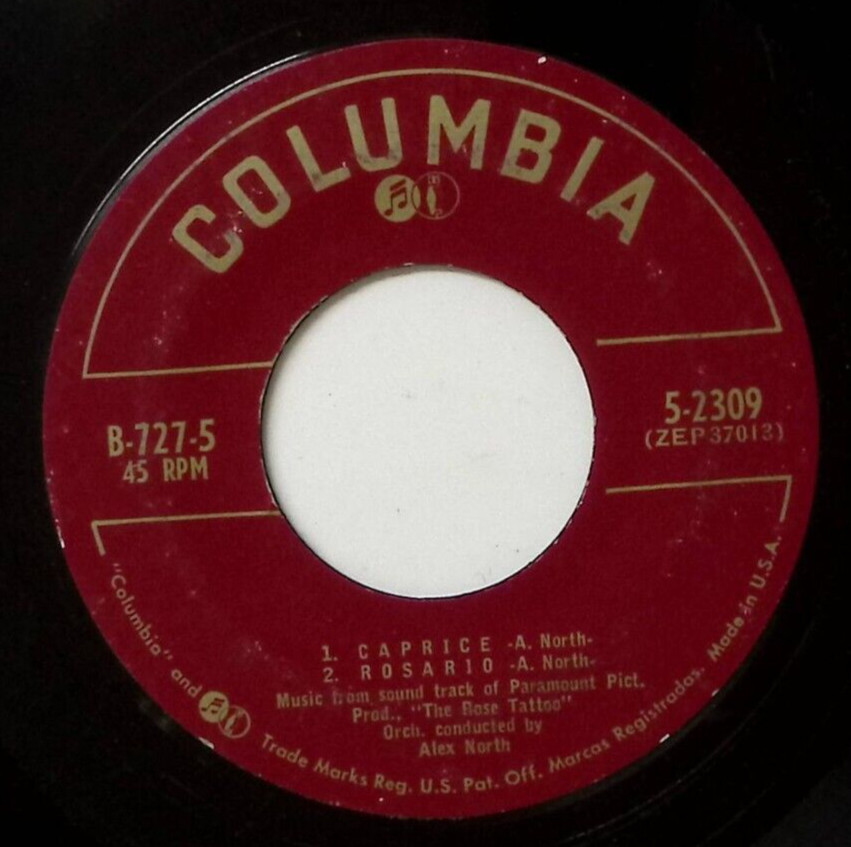 ALEX NORTH CAPRICE/ROSARIO/FLOOZIE COLUMBIA RECORDS VINYL 45 57-5