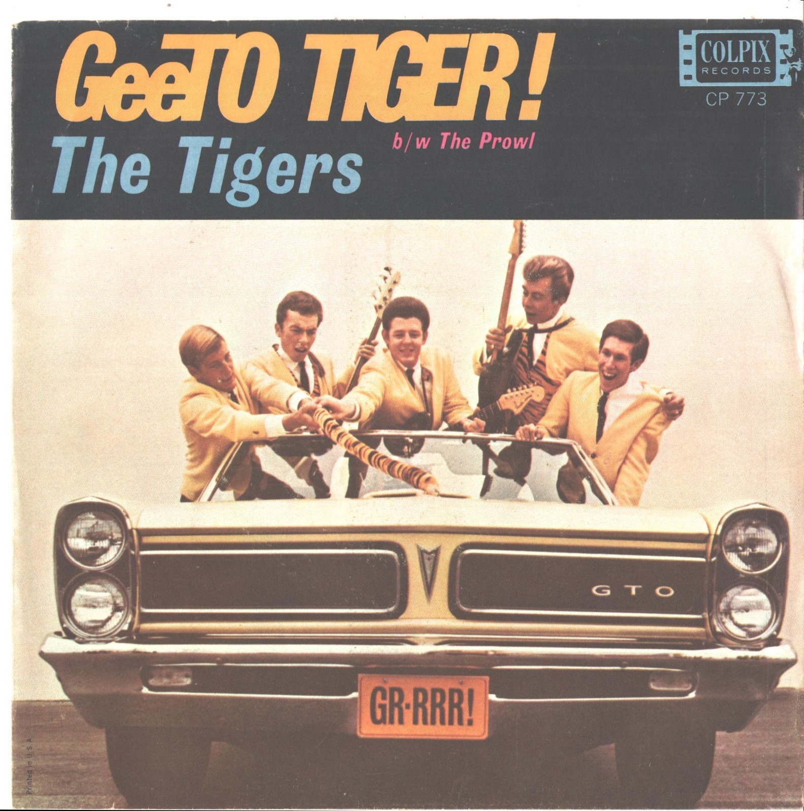 THE TIGERS-RARE PICTURE SLEEVE on COLPIX—(GeeTO TIGER)–PS-PIC–SLV